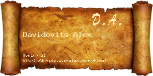 Davidovits Alex névjegykártya