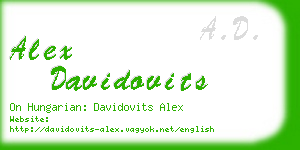 alex davidovits business card